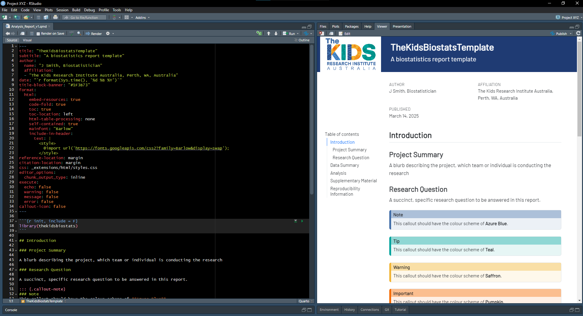 Figure 6: Rendered html Quarto report.